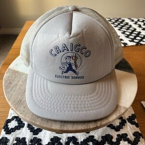 Vintage Yupoong Craigco Electric Service Trucker Hat SnapBack adjustable